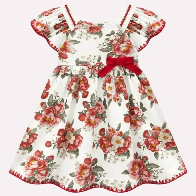 Vestido Infantil Menina Flores Milon