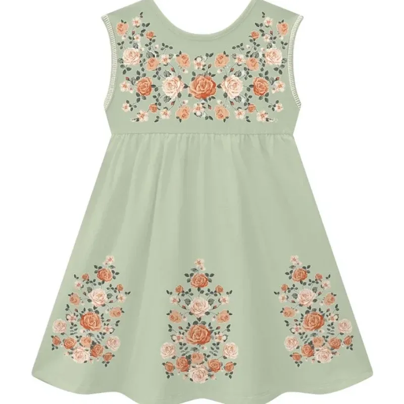 Vestido Infantil Menina Flores Milon