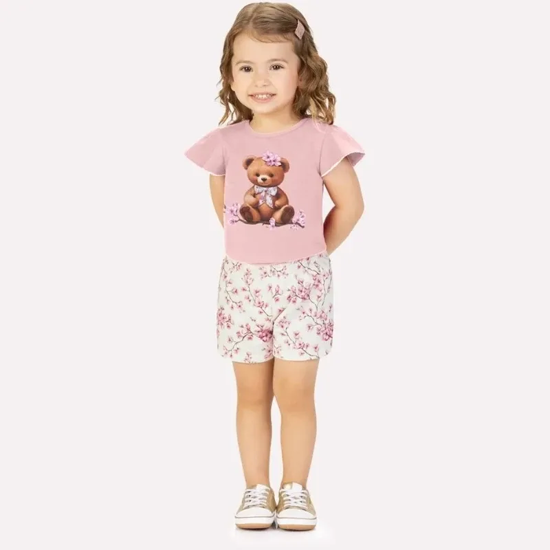 Conjunto Infantil Menina Ursinho Milon