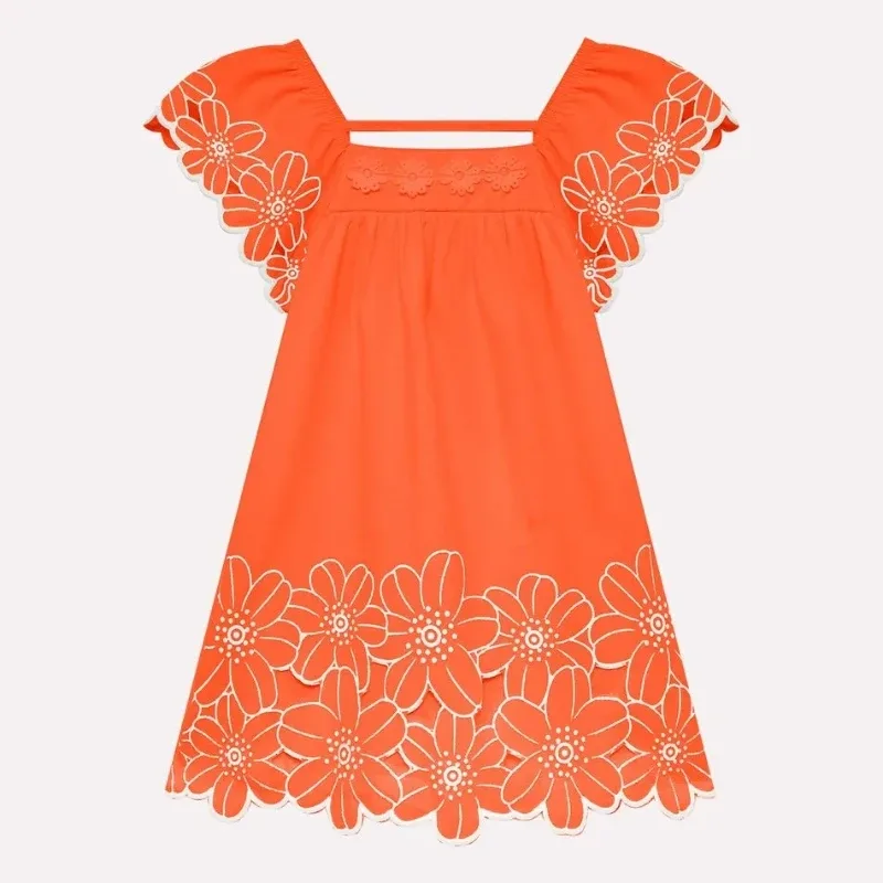 Vestido Infantil Menina Florese corte a laser Nanai