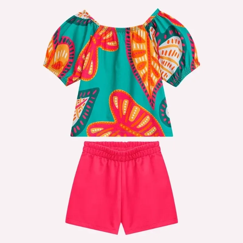 Conjunto Infantil Menina Folhagem Nanai