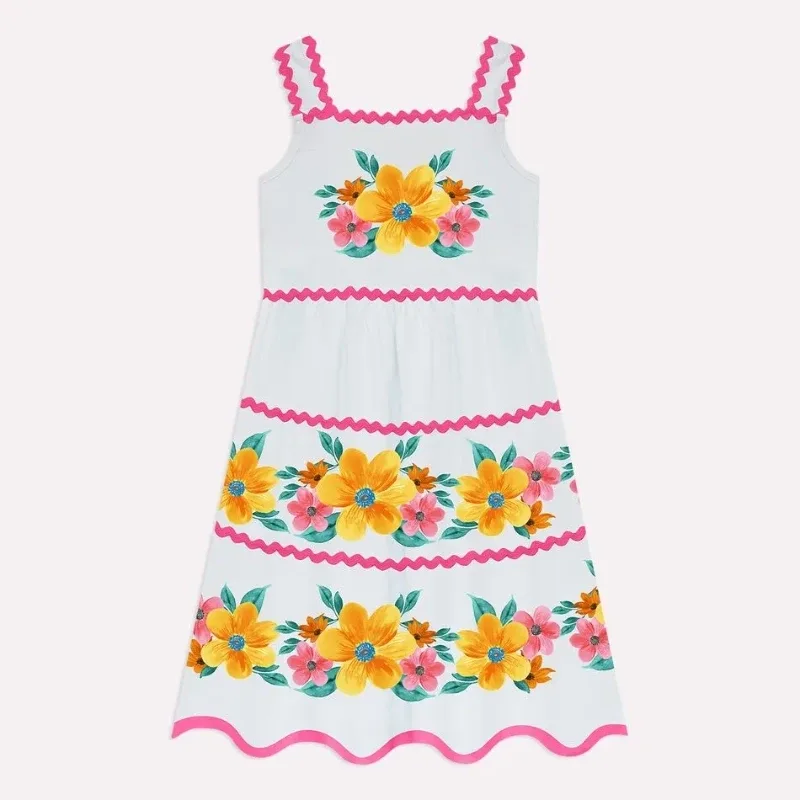 Vestido Infantil Menina Flores Nanai