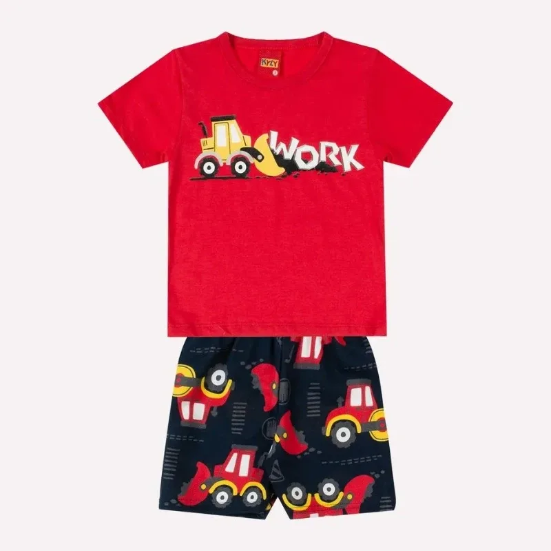 Conjunto Infantil Menino Retroescavadeira Kyly
