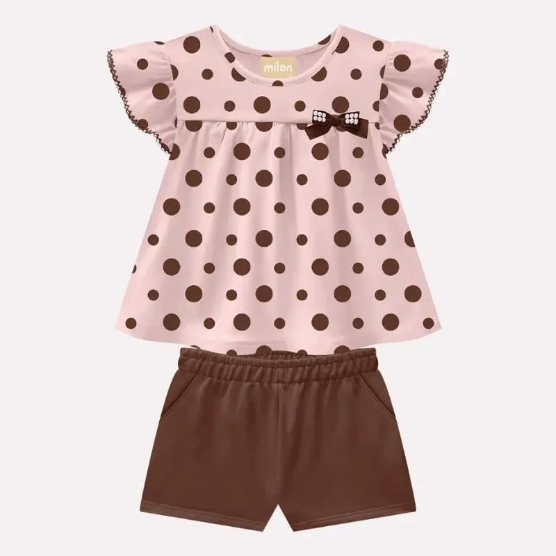 Conjunto Infantil Menina Póas Milon