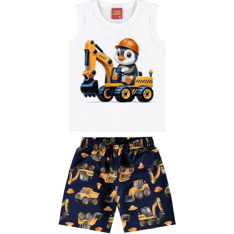 conjunto masculino mescla white kyly 2 e 3 anos