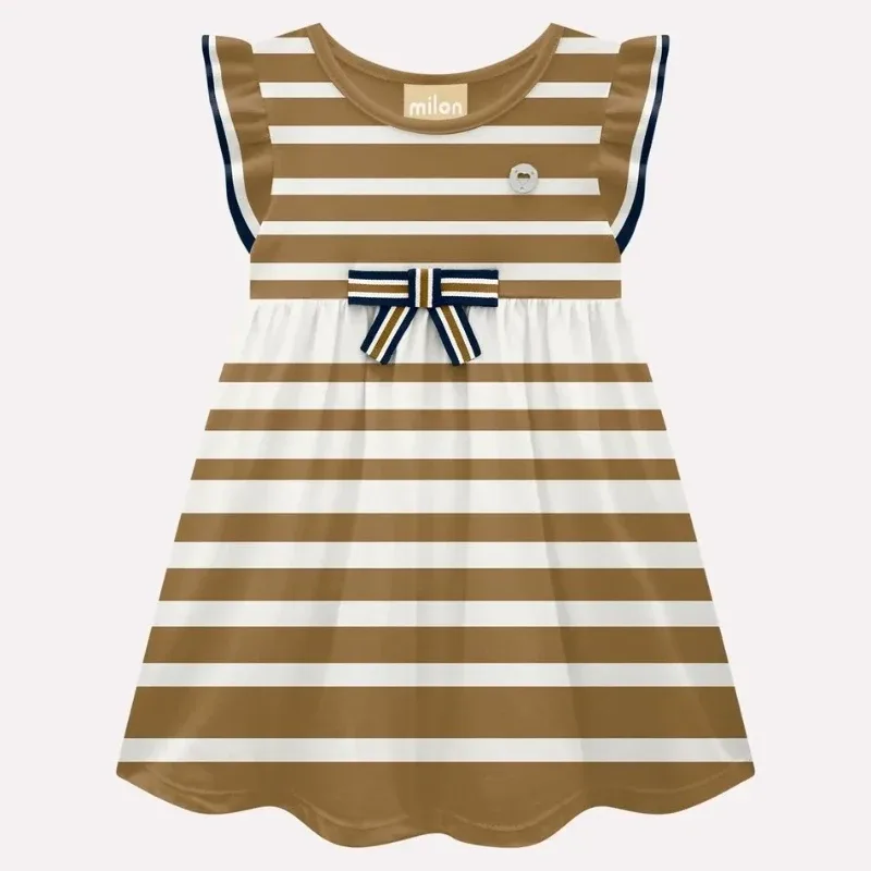 Vestido em algodao Infantil Menina Listrado Milon